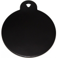 Engraved Large Black Circle Dog Tag - Cat Tag